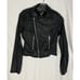 True Religion Black Coated Denim Moto Zip Biker Jacket Women's Size XS/TP