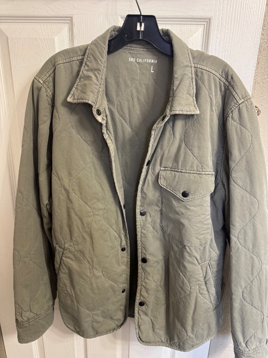 Save Khaki Quilted shirt jacket