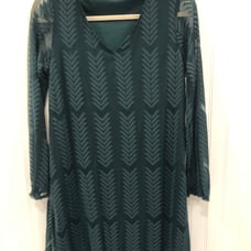 PinkBlush Green Chevron Mesh Overlay Maternity Dress small