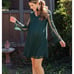 PinkBlush Green Chevron Mesh Overlay Maternity Dress small