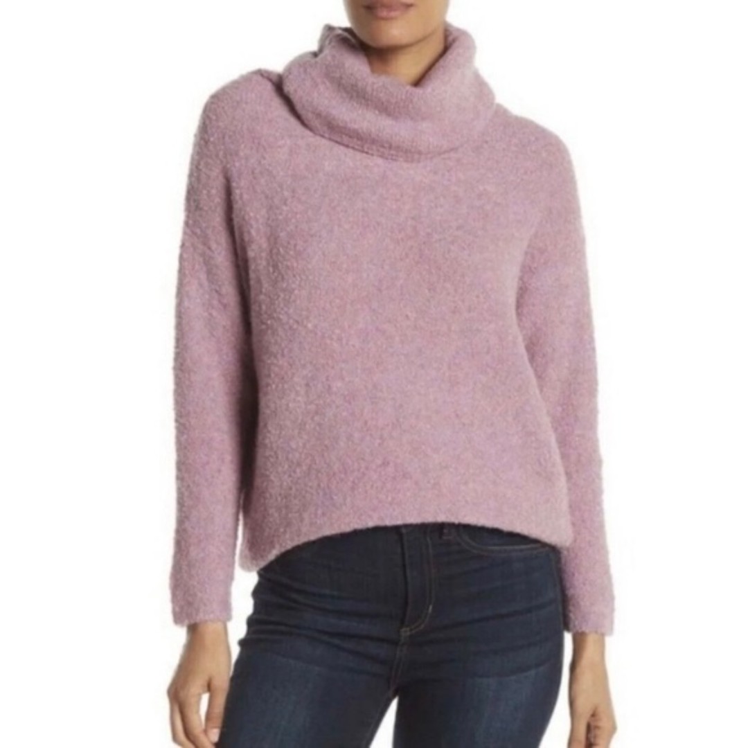 Catherine Malandrino Lilac Cowl Cozy Turtleneck Sweater