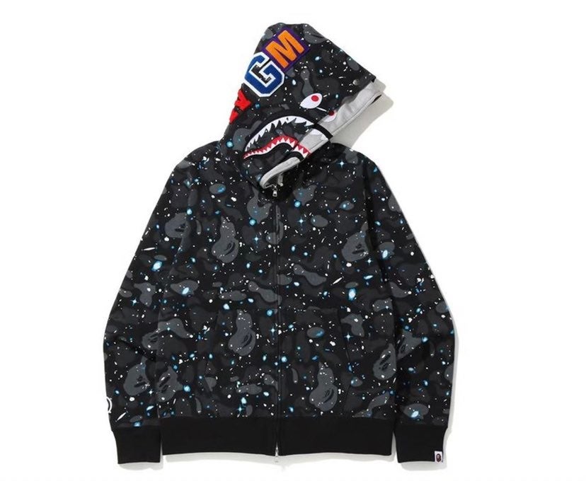 BAPE Space Camo Shark Full Zip Double Ho