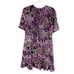 Kate Spade Pacific Petals Smocked Dress Floral Mini Purple Short Sleeve Silk 6