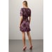 Kate Spade Pacific Petals Smocked Dress Floral Mini Purple Short Sleeve Silk 6