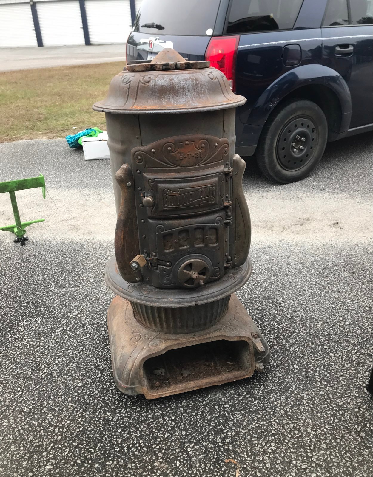 Antique Round oak pot belly stove