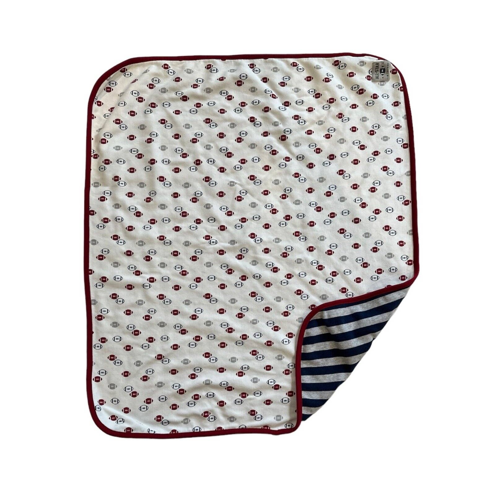 Carters Just One You All Star In Training Baseball Sport Red Blue Stripe Blanket