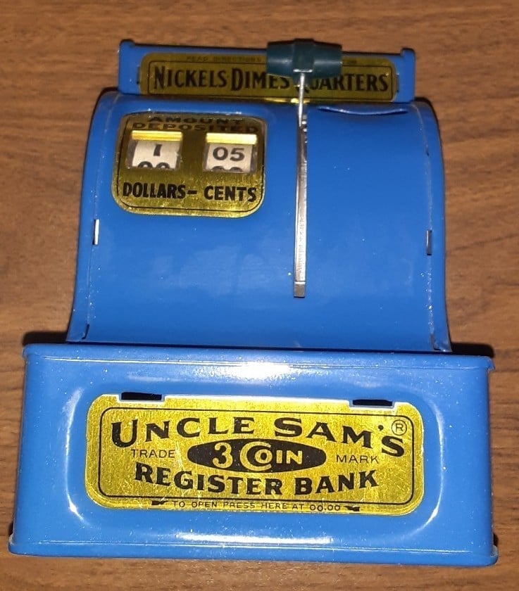 Uncle Sam 3 Coin Register Bank