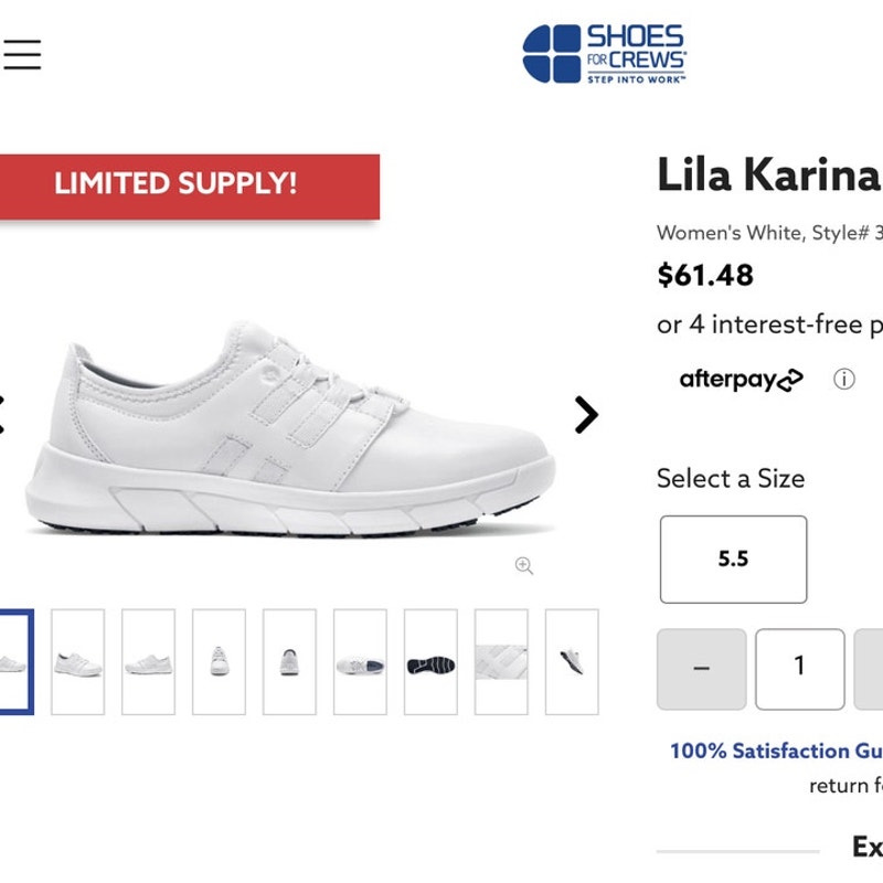 NWOT Shoes For Crews Lila Karina Non Slip Nursing,Food Services shoes Women’s 9