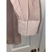 Rhie Silk Tan Pink and White Pattern Lace Up Front Blouse Size Medium