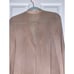 Rhie Silk Tan Pink and White Pattern Lace Up Front Blouse Size Medium