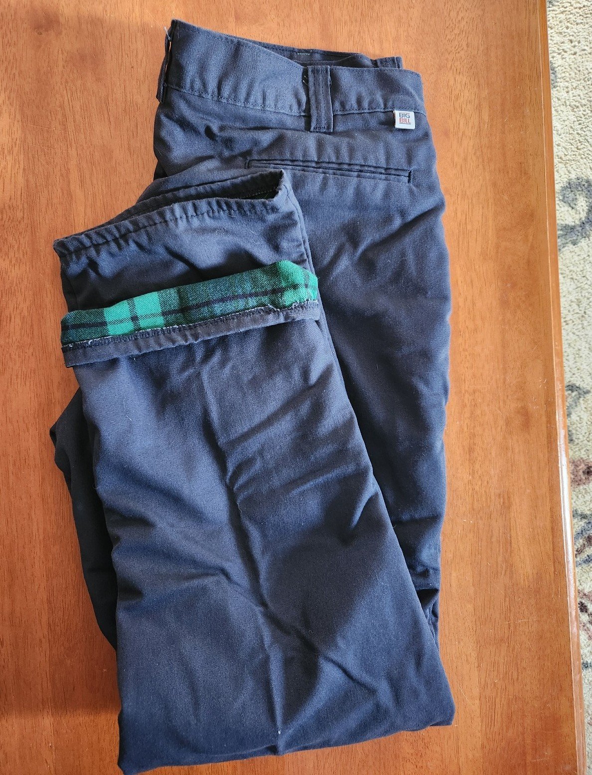 Mens fleece lined work pants size 38x32
