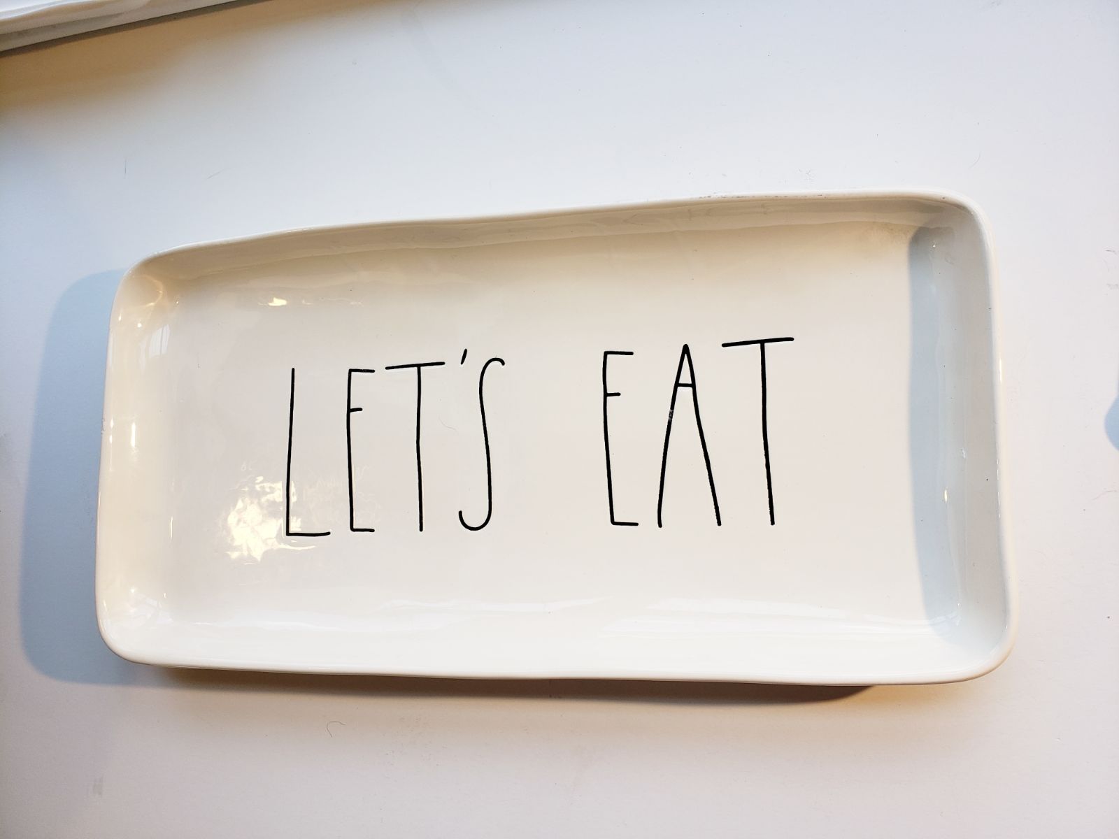 Rae Dunn Let's Eat Tray Platter Pottery