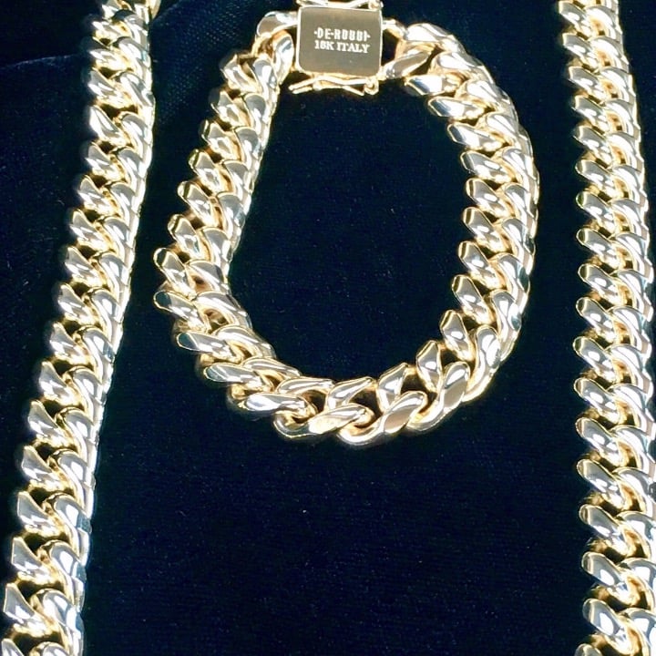 CUBAN LINK 18K GOLD NEW CHAIN ITALY