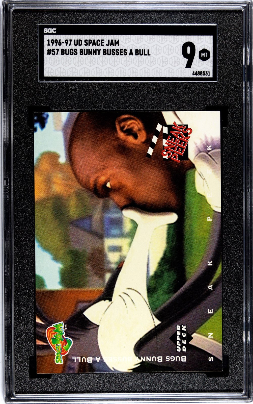 1996 Michael Jordan Upper Deck Soace Jam Bugs Bunny Busses a Bull