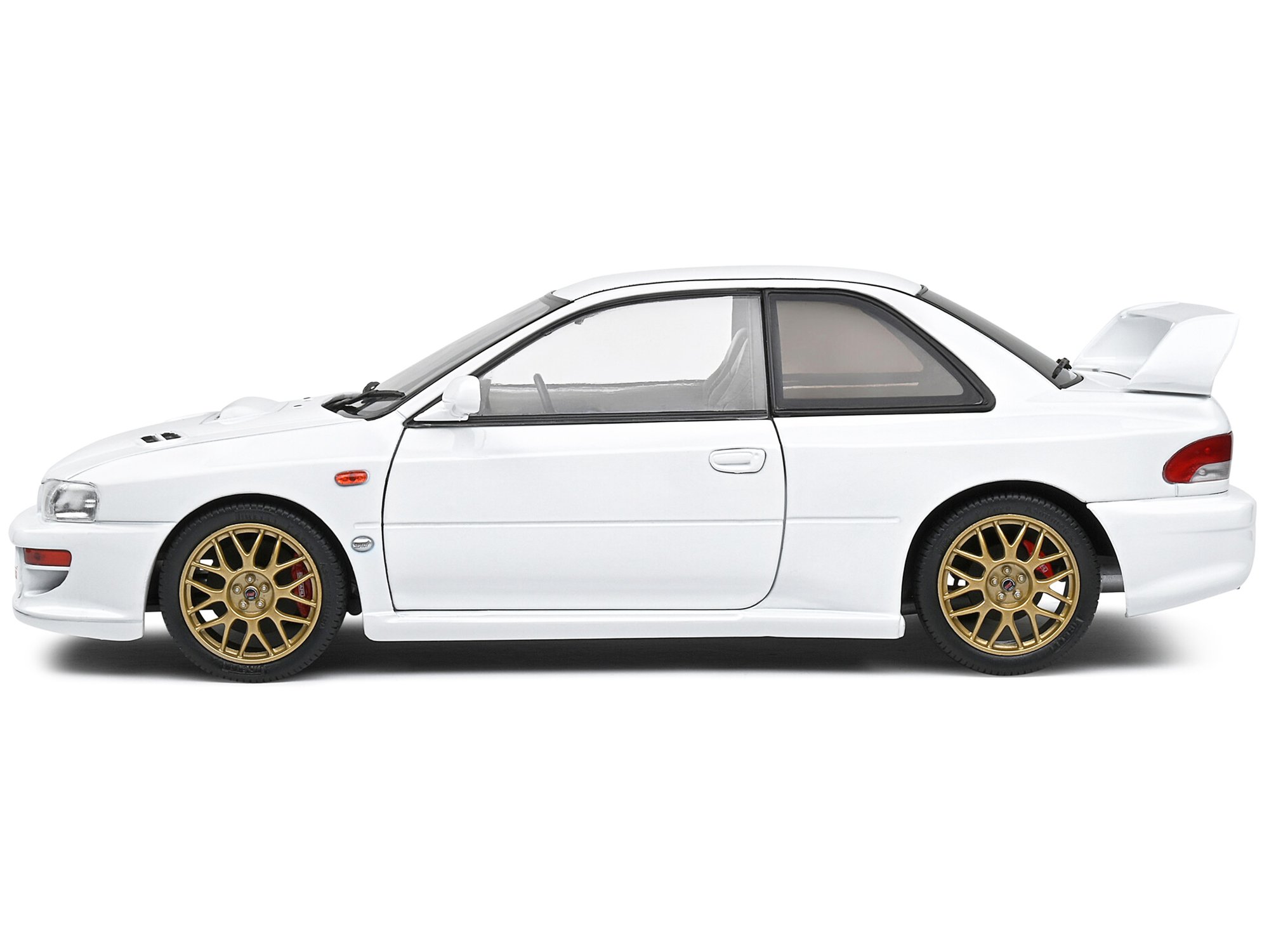 1998 Subaru Impreza 22B RHD (Right Hand Drive) Pure White with Gold Wheels 1/18