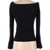 Scripted Off-The-Shoulder Contrast Lace-Up Bell Sleeve Sweater Size Small