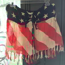 NWT Ralph Lauren Denim & Supply Patriotic Fringe Halter Top Stars & Stripes XL