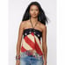 NWT Ralph Lauren Denim & Supply Patriotic Fringe Halter Top Stars & Stripes XL