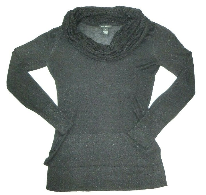 Willi Smith Cowl Neck Sweater Black Top