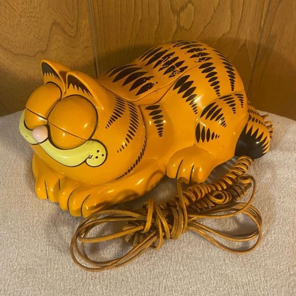 VINTAGE TYCO 80'S GARFIELD CAT LANDLINE WITH HANDSET & PHONE CORD UNTESTED