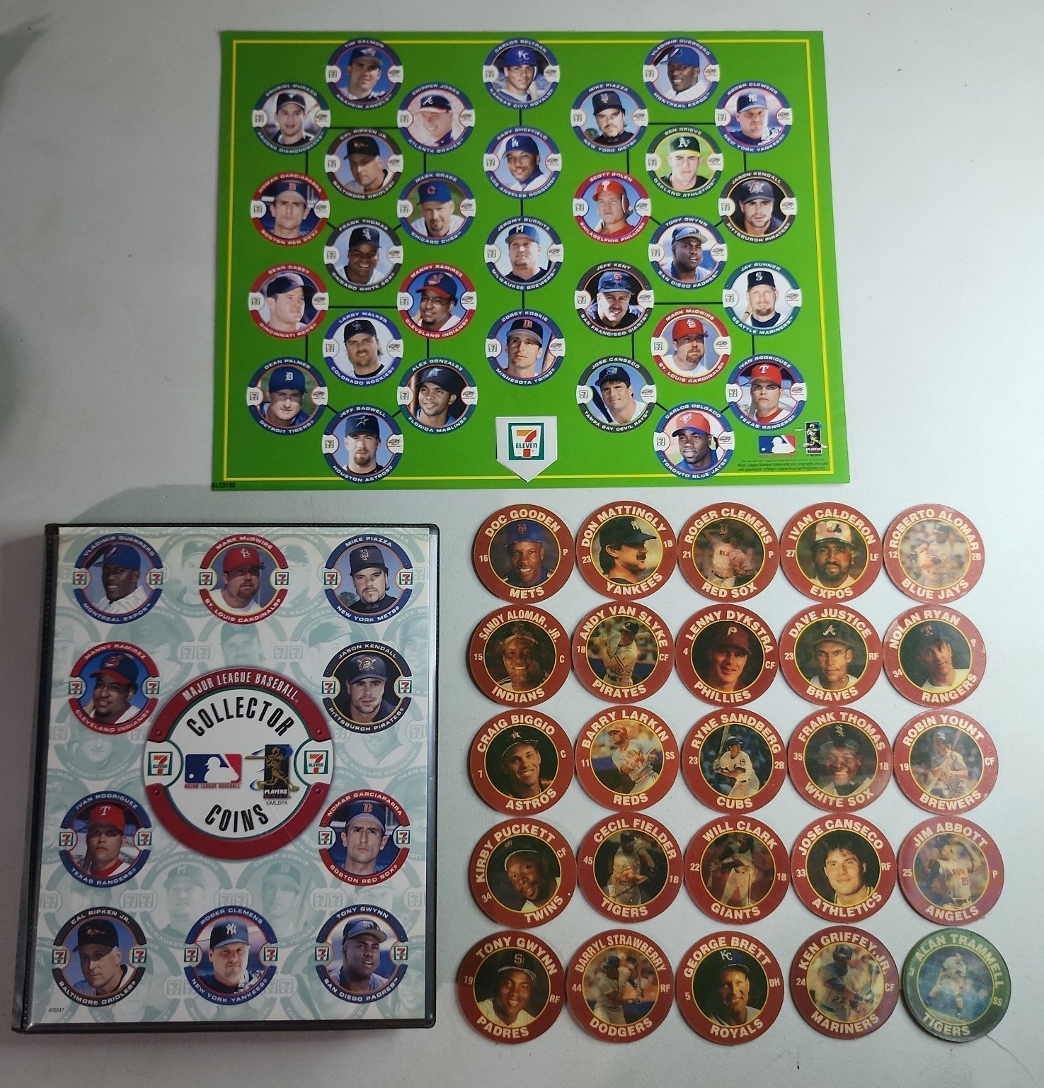 (70)pc lot of 1992 and 2000 7/11 MLB SLURPEE BASEBALL LENTICULAR COINS. HOFers.