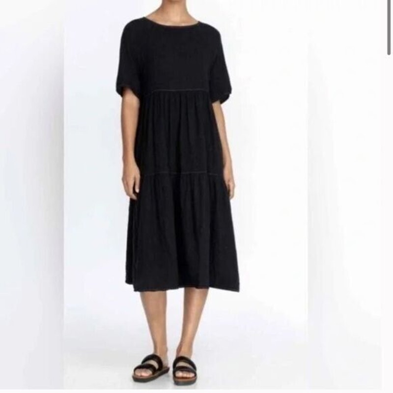 Calme by Johnny Was Raglan Tiered Midi Dress Size XS