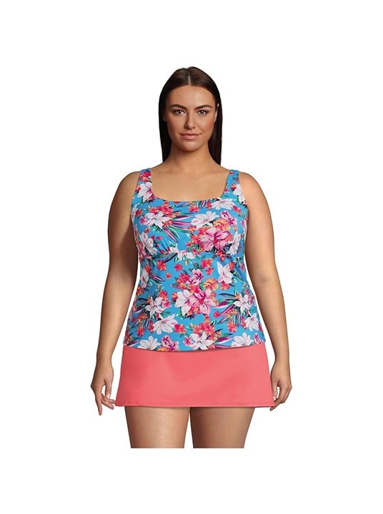NWT Lands' End Women Square Neck Underwire Tankini Top Size 20W 75 5C230 4C721