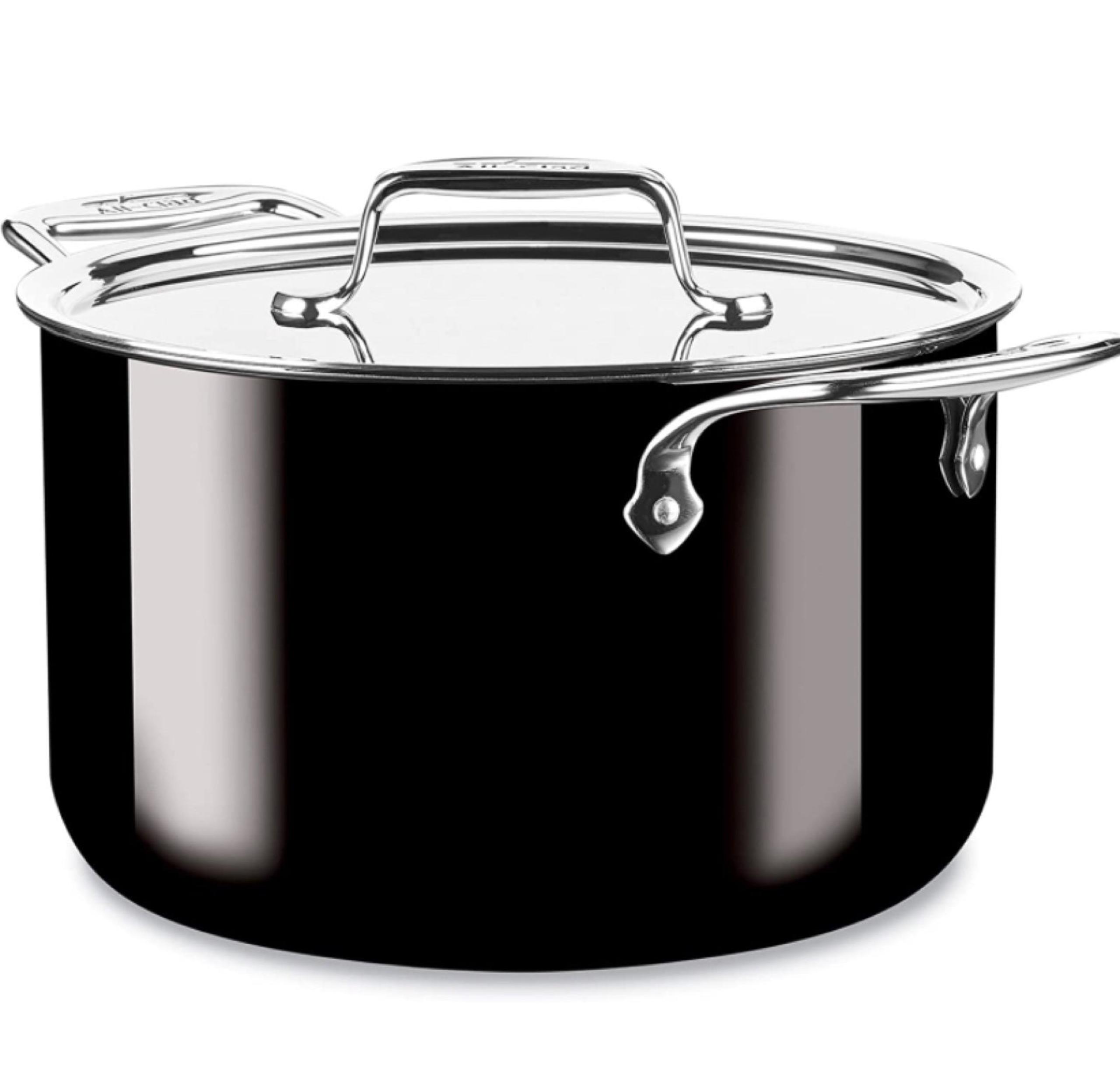 All-Clad FUSIONTEC Natural Ceramic with Steel Core Stock Pot, 7 Qt, Onyx