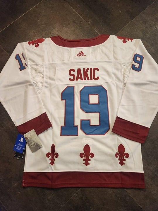 Joe Sakic Quebec Nordiques Throwback Retro White Jersey #19 Large 50