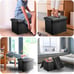 Lock Ottoman with Storage for Living Room, 17 Inches Fireproof Safe Folding Otto