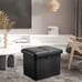 Lock Ottoman with Storage for Living Room, 17 Inches Fireproof Safe Folding Otto