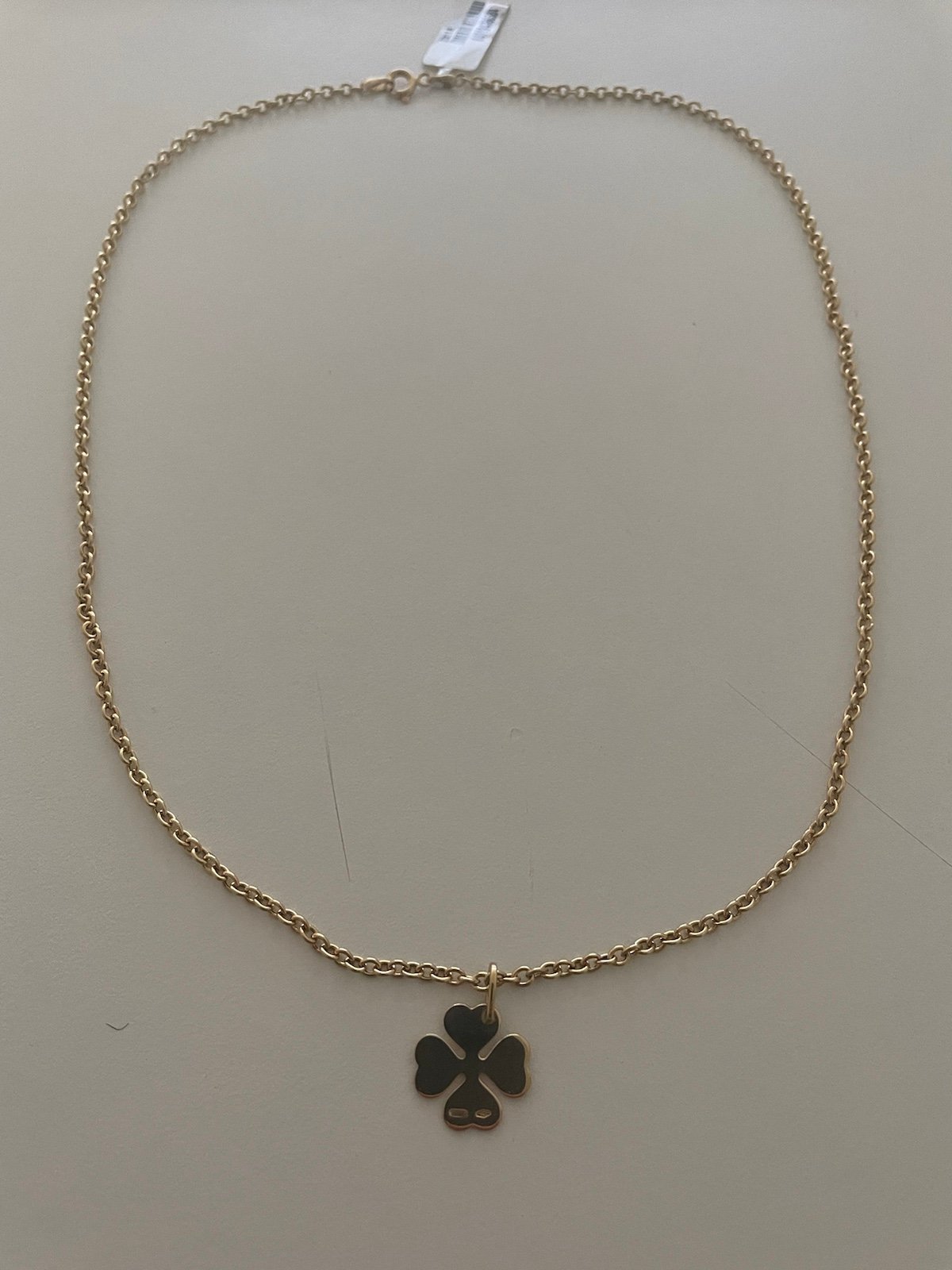 14k Gold Necklace & Clover Pendant
