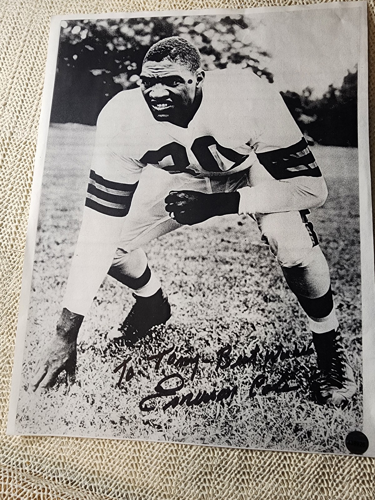 Emerson Cole Signed 8.5x11 paper print Autographed Inscribed Cleveland Browns