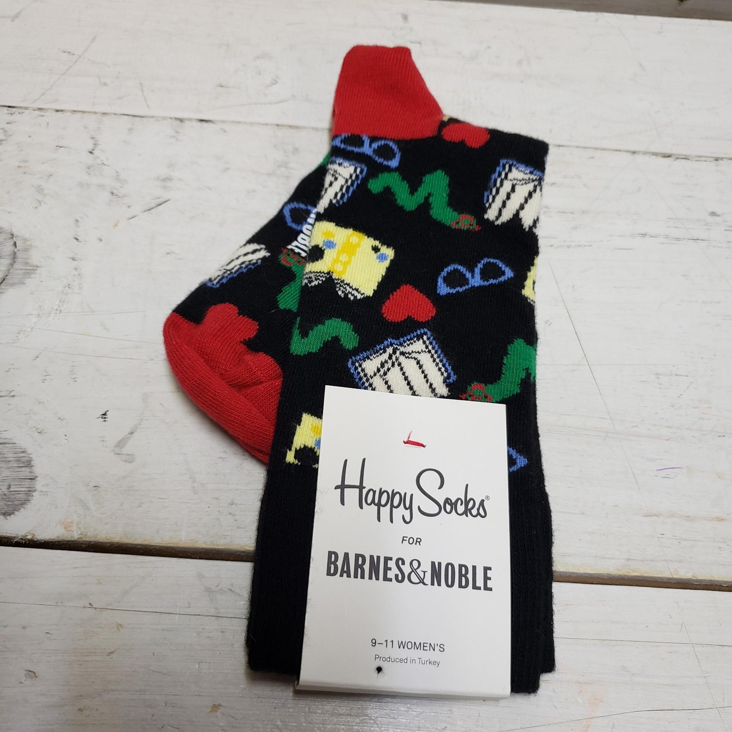Womens New Happy Socks brand book reading theme 9-11 (5½-9½ shoe size)