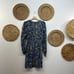 185 Sezane Blue Ruffle Button Long Sleeve Augustine Robe Mini Dress Size 36 / 4