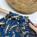 185 Sezane Blue Ruffle Button Long Sleeve Augustine Robe Mini Dress Size 36 / 4