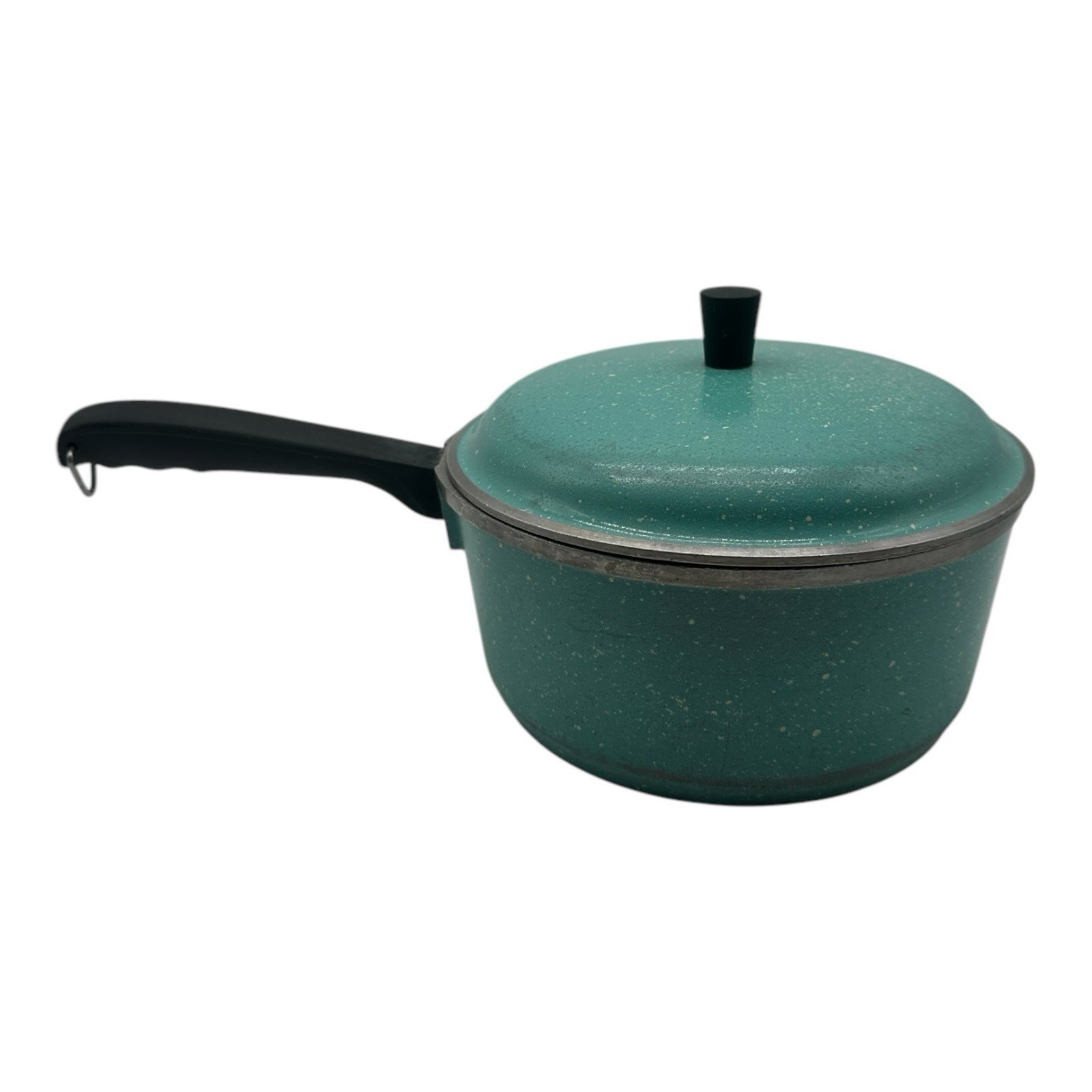 Vintage Club Cast Aluminum Cookware 2 Qt Turquoise Teal 8.5 Sauce Pan Pot & Lid