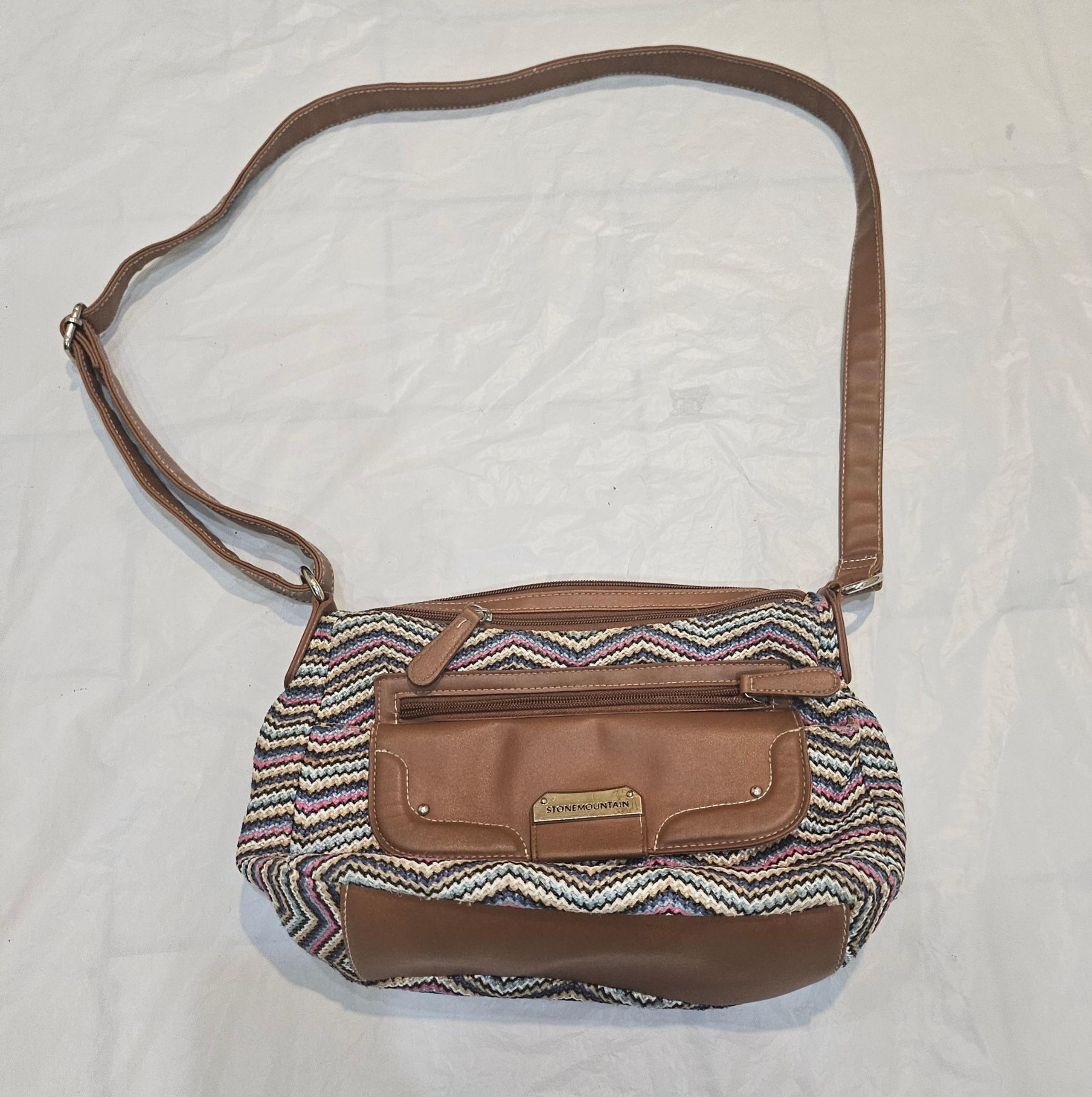 Stone Mountain USA Brown  Crossbody Bag with Adjustable Strap
