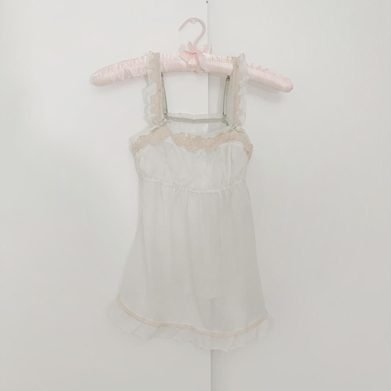 japanese brand embroidered floral lace bow cami