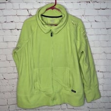 Calvin Klein Women Size XXL Neon Green/Yellow Full Zip Performance Fleece Jacket