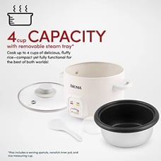 Aroma Housewares 4-Cups (Cooked) / 1Qt. Rice & Grain Cooker, White