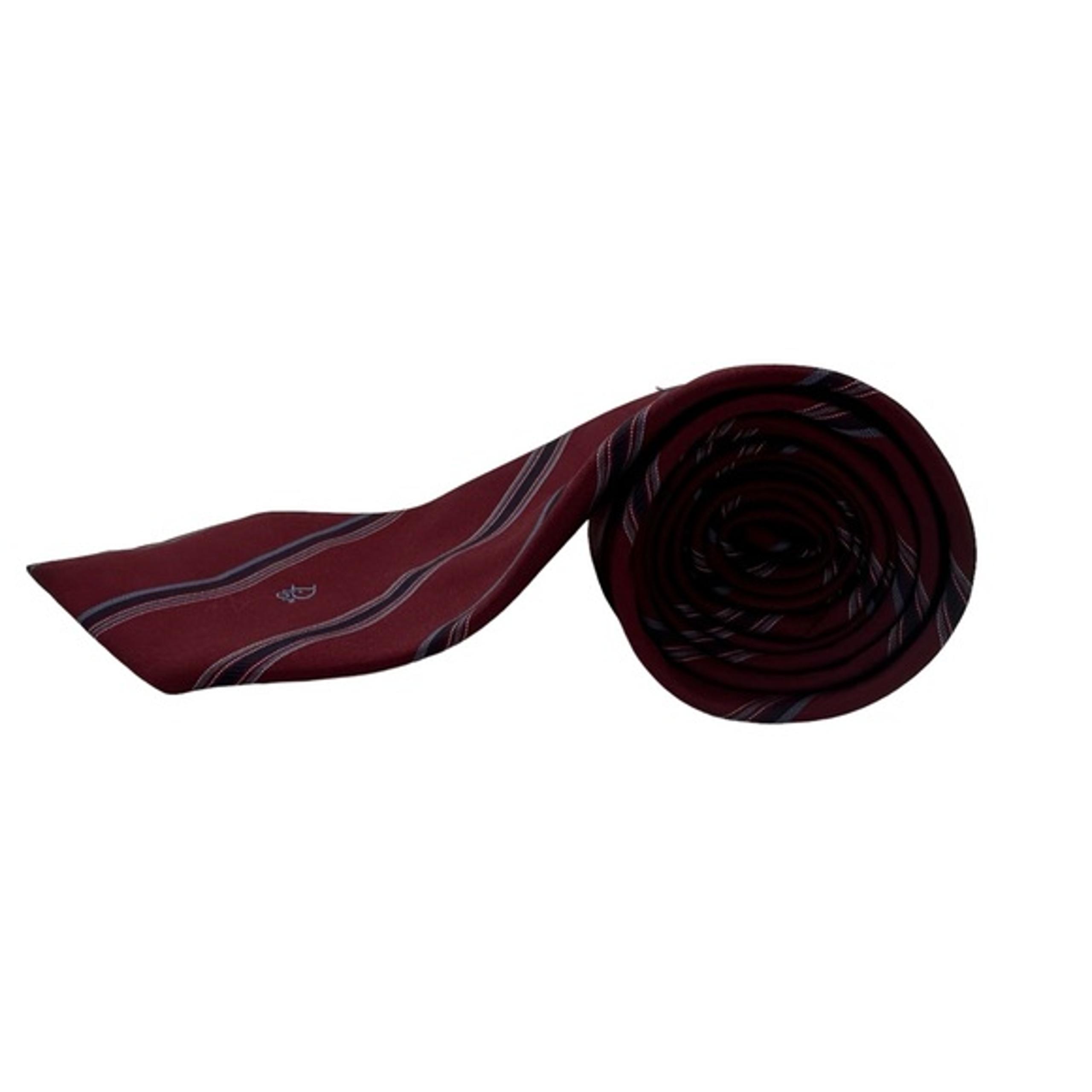 Vintage Christian Dior Red Blue Striped Silk Style Tie