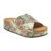 NEW Free People Sidelines Leather Flatform Sandal Green Slid On Spain 8.5-9/39