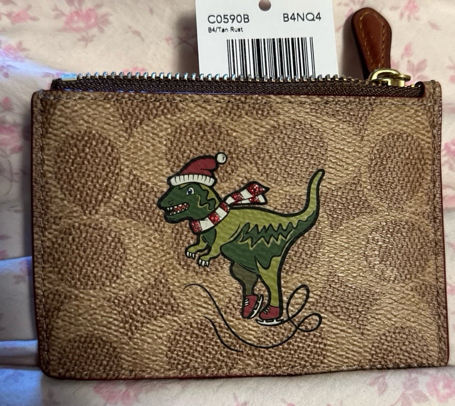 Coach Rexy Signature Credit Card Case Ice Skating Rexy C0590b