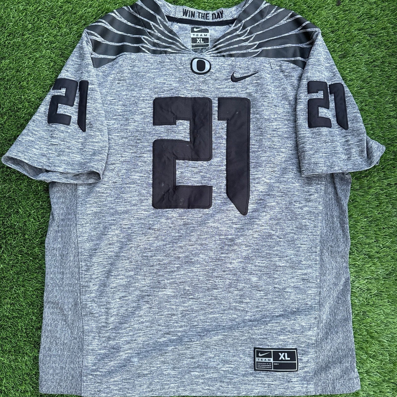 Nike Oregon Ducks Limited Jersey #21 Royce Freeman Short Sleeve Gray Mens XL