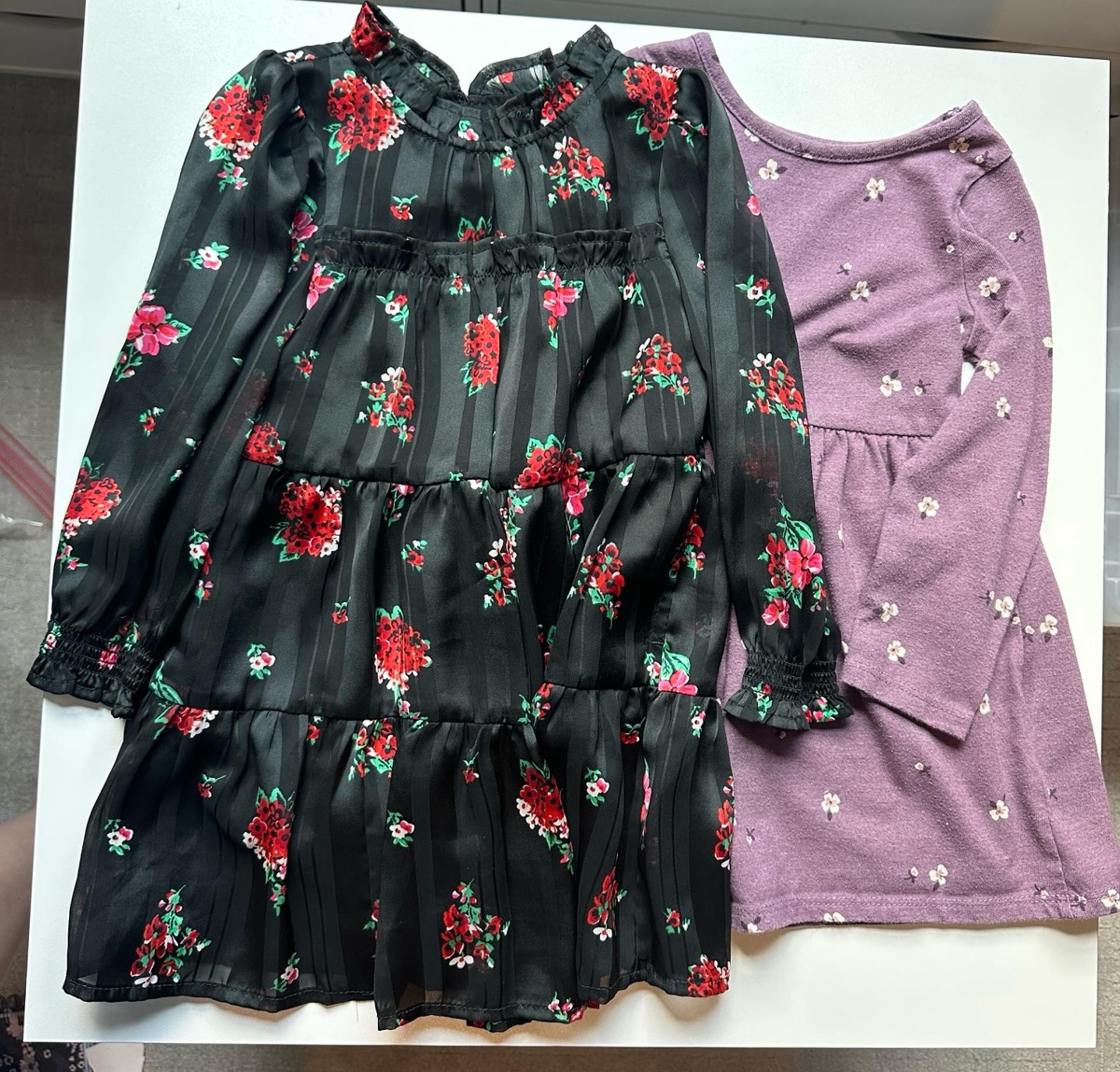 Bundle of 2 Cat & Jack Long Sleeve Dresses - Size 2T