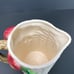Ceramic White Basket Weave Pitcher Hand Painted Fruit Branch Vintage Farmhouse