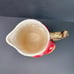 Ceramic White Basket Weave Pitcher Hand Painted Fruit Branch Vintage Farmhouse