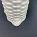 Ceramic White Basket Weave Pitcher Hand Painted Fruit Branch Vintage Farmhouse
