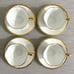 VTG 4 Sets Royal Chelsea English Bone China Gold & White Teacups & Saucers #648A